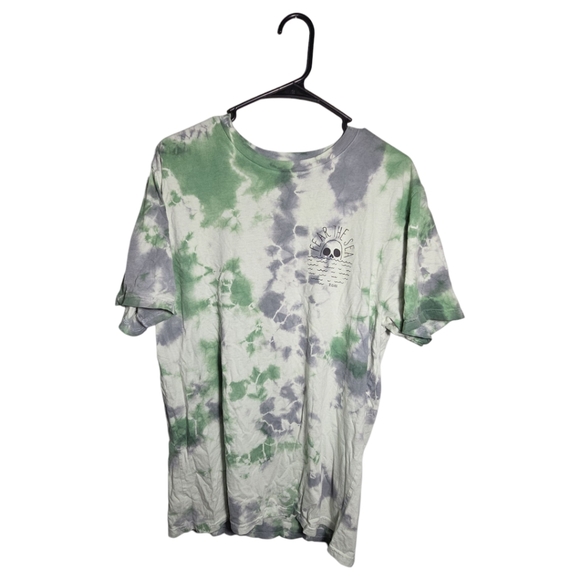 Roark Fear The Sea Tie Dye Graphic T-Shirt Skull Ocean Surfer Vibes Size Large - Picture 1 of 3
